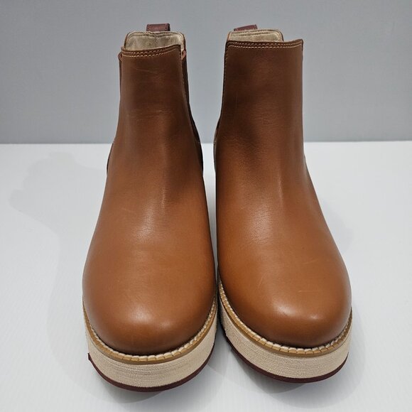 Cole Haan Zerogrand City Ankle Boot Womens 10.5 Tan Leather Waterproof Wedge - Picture 4 of 16